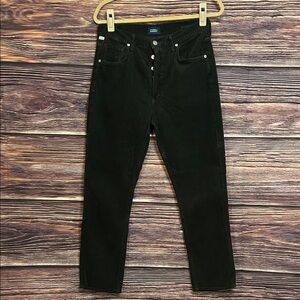 Citizens of Humanity Jolene Corduroy Black Jeans | butterfly button up | Size 28